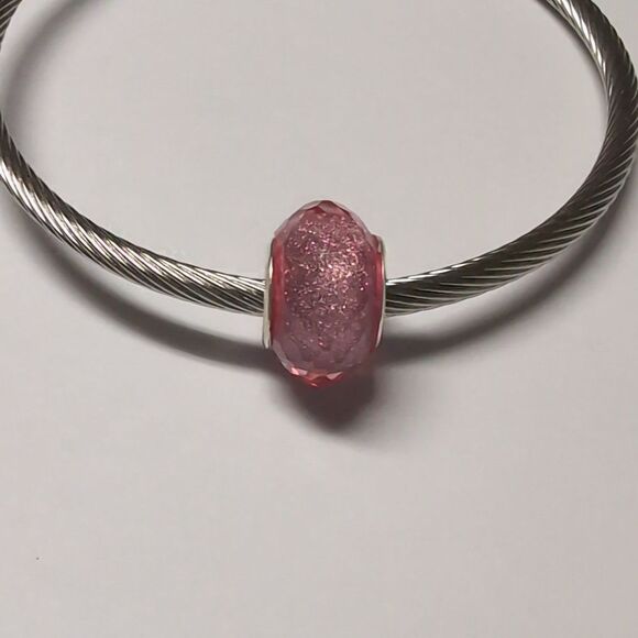 Pink Sparkly Charm for Pandora‎ Style Bracelet - Picture 1 of 4